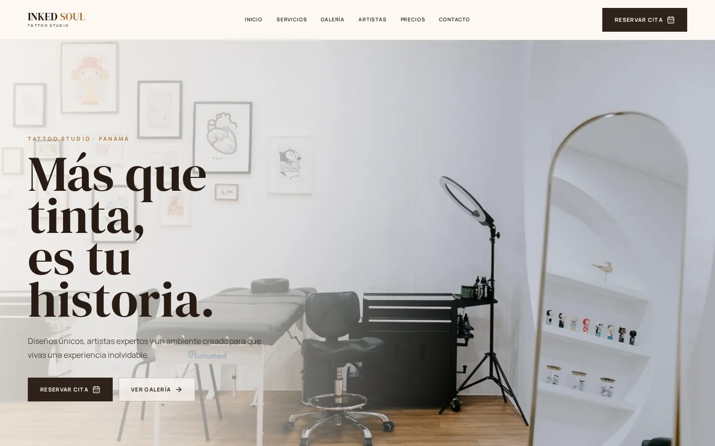 Vista de escritorio del proyecto Tatuador