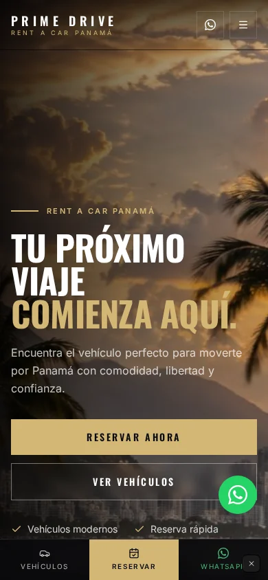 Vista móvil del proyecto PRIME DRIVE