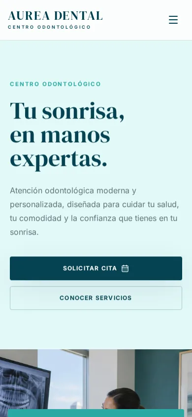 Vista móvil del proyecto Clínica
